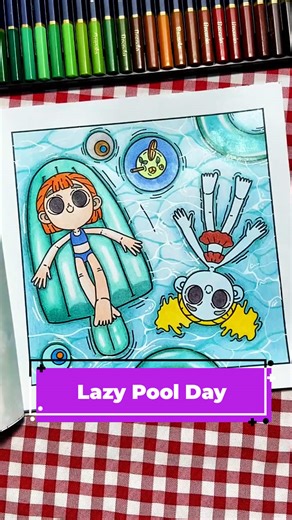 Into Darkness Coloring Book: A Lazy Pool Day