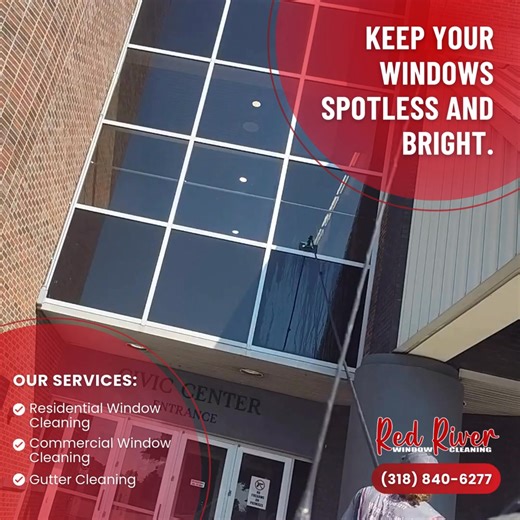 🏡🪟 Say goodbye to streaks and smudges and hello to crystal-clear windows. 👉 Schedule your cleaning with us today! Proud to serve Shreveport, Bossier City & surrounding areas 📱 (318) 840-6277 💻 www.redriverwindowcleaning.com #RedRiverWindowCleaning #windowcleaning #cleaningservice #commercialcleaning #residentialcleaning #guttercleaning #windowwashing #cleaningcompany #deepcleaning #windowcleaners #roofcleaning #homecleaning #Shreveport #BossierCity #Benton #Haughton | Red River Window Clean