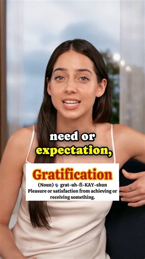 Celebs Teach English on Instagram: "🎬 Grace explains: Gratification “That feeling of satisfaction or pleasure you get when a desire is fulfilled — that’s gratification. It’s that little spark of joy when effort finally meets reward.” #Gratification #GraceExplains #CelebsTeachEnglish #SpokenEnglish #LearnEnglish #EnglishWithCelebs #VocabularyBoost #FluentEnglish #WordOfTheDay #EnglishLearning #AI"