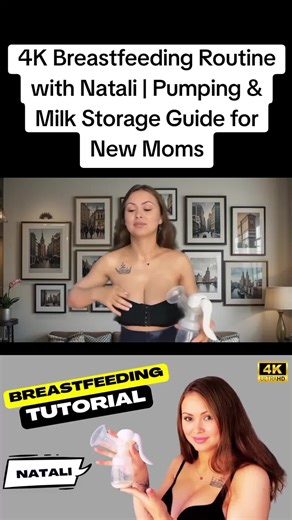4K Breastfeeding Routine with Natali | Pumping & Milk Storage Guide for New Moms #lovestar #mom #foryoupage❤️❤️ #breastfedbabe #breastfeadingmomma #breastpump #fyp #breastmilkstorage