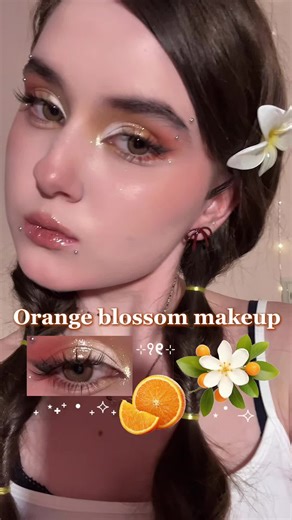 Orange Glitter Makeup Look Tutorial