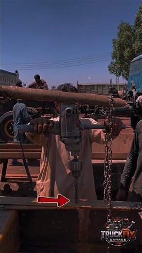 You Won't Believe This Drilling Hack! #truck #chassis #drilling #mechanic #trending #viral #skills