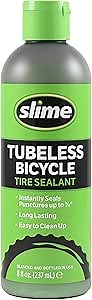 Slime 10216 Tubeless Bicycle Puncture Repair Tire Sealant, Prevent and Repair, Suitable for tubeless Bikes, Non-Toxic, Eco-Friendly, 8oz Bottle