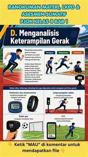Rangkuman Materi, LKPD & Asesmen Sumatif Kelas 8 PJOK Bab 1 Mengefektifkan Gerak