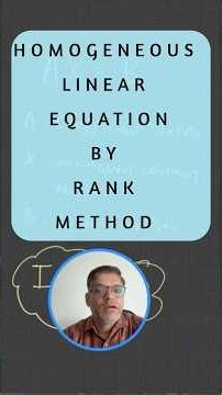 Homogeneous Linear Equations | Trivial & Non-Trivial Solutions | RTU B.Tech Maths #rtukota