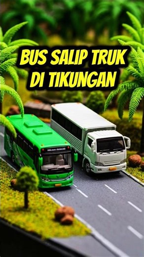 Bus vs Truk Miniatur: Jalur Sempit Bikin Deg-Degan!