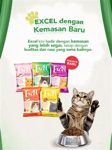 Kemasan Baru Excel Pet Food untuk Kucing Kesayangan