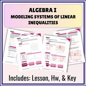 Modeling Systems of Inequalities Guided Notes, Worksheet 8th-10th Grade Algebra