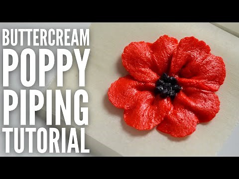 How to pipe poppy - Easy buttercream flower piping tutorial