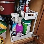 Ceetug Under Kitchen Sink Organizers and Storage Pull Out 2 Tier Metal Bathroom Cabinet Organizer (White, 1 Pack)