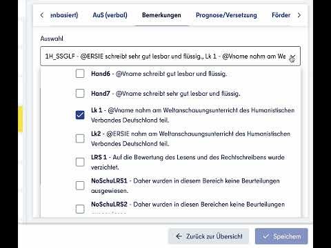 Zeugnisvermerke in WEBENC hinzufügen