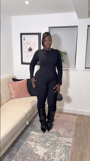 How i dress up my simple black jumpsuit from ‪@fashionnovacurve‬ #grwm #falloutfits