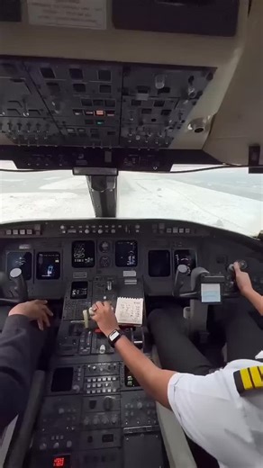 Adarsh | Cockpit ✈️ Highly detailed modern airplane cockpit view during final approach and landing at sunset. Pilots seated in the cockpit wearing... | Instagram