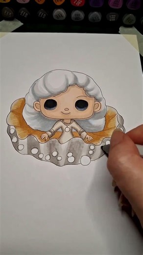 Pearl Character Illustration | Marker Drawing Process