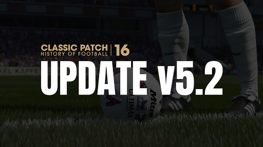 Classic Patch 16 v5.2 is OUT! This version is an update. You need Version 5.0 Stadium Pack 5.0 Update v5.1 installed. Our patch has always been free. If you like our work you can support us by offering us a nice cold beer on Paypal. Are you ready to rewrite the history of football? DOWNLOAD: https://fifaclassicpatch.altervista.org/classic-patch-16/ ------------------------------------------- Are you ready to rewrite the history of football? ------------------------------------------- 🔗 Website: