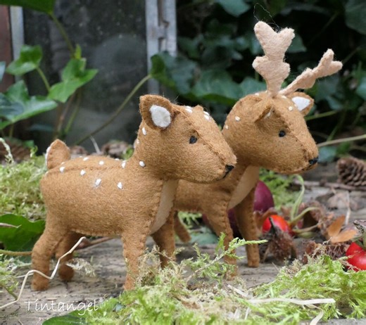 Deer Pattern - PDF Hand Sewing Pattern - Felt Craft Project - Woodland Animals - Waldorf Style - Etsy