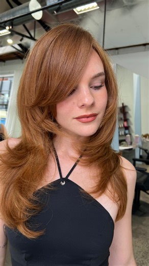 She is the moment ★ Gorgeous side bang and layered restyle haircut for the beautiful @aamberose by our talented Advanced Alchemist @rhiannon_alchemy 🏹 Styled using Powder Puff and Young Again Leave In Conditioner by @kevin.murphy.australia Is a side bang calling your name? Or maybe you just want to treat yourself to some fresh hair? You can book in with Rhi via the link in our bio. We cannot wait to see you soon! | Alchemy Salon