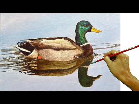 Acrylic Painting in Time-lapse / Realistic Wild Duck / JMLisondra