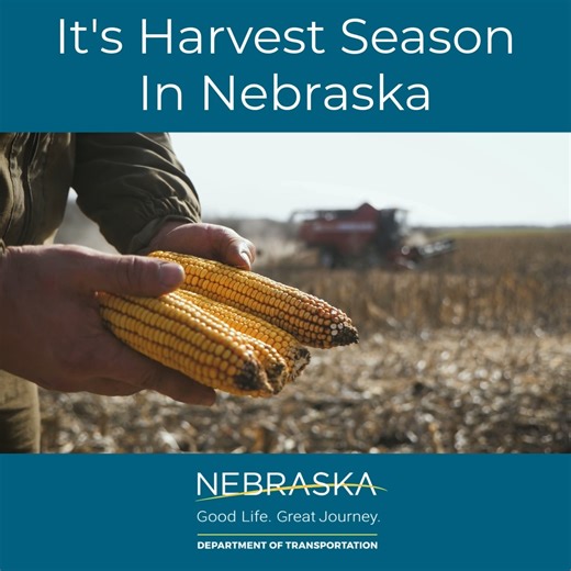 2.3K views · 17 reactions | It’s harvest time in Nebraska. Drivers, when encountering slow-moving farm equipment, please slow down, be patient, and move over when possible. It’s the law. Learn more: https://ndot.info/lb530 | Nebraska Department of Transportation | Facebook