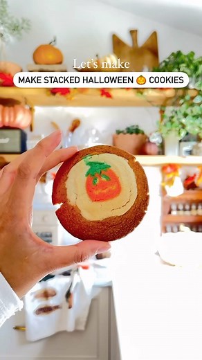 Wendy on Instagram: "This is the easiest baking hack for a quick Halloween treat that’ll make you look like you actually tried. Grab some Pillsbury sugar cookie in the pumpkin 🎃 or any fun shape and some ready to bake cookie dough for minimum effort. Stack the sugar cookie on top of your chocolate chip dough and bake according to the instructions. It’s literally that easy! Minimum effort for maximum delicious was is my favourite kind of baking. Thanks for sharing this tip with the world @flashe