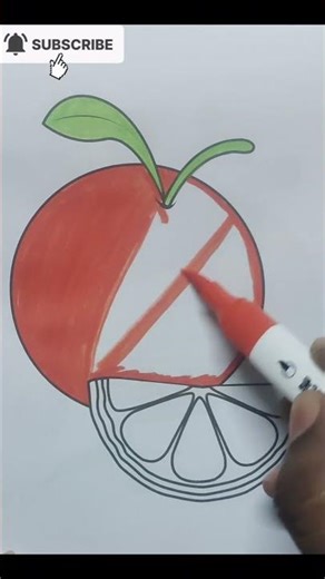 Beautiful Orange Coloring Drawing | Fresh Fruit Coloring Page for All Age Groups 🍊🎨
