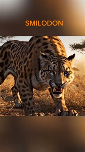 Smilodon: The Real Sabertooth Tiger 😱 | Extinct Beast Facts #facts #smilodon #sabretoothedtiger