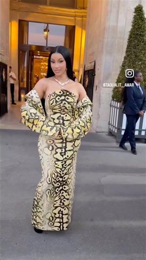 Cardi B Outside in a new look again in Paris For Haute Couture Fashion Week