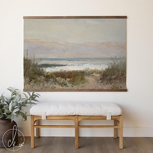Large Beach Painting Canvas Tapestry | Oversized Coastal Wall Art | T33 - Etsy