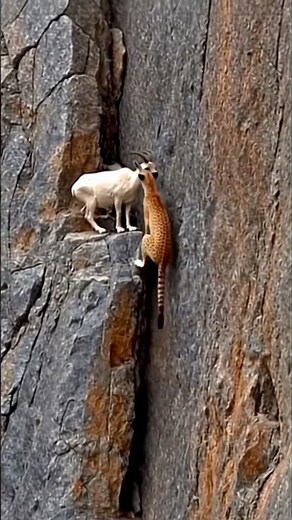 Wild Fight: Goat Leaps to Safety! #naturebattle #wildlifebattle #discovery