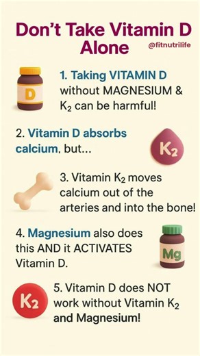 Don’t Take Vitamin D Alone ⚠️ | Vitamin D + K2 + Magnesium Explained #healthylifestyle