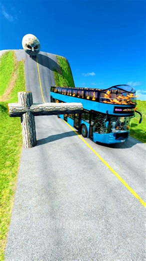 Colourful Long City Buses vs Logs Trap - BeamNG.Drive #shorts #beamngdrive #bus