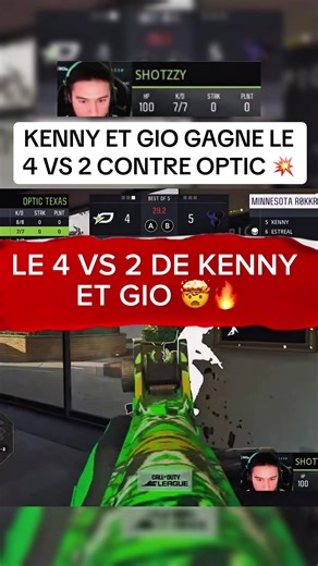 KENNY ET GIO GAGNE LE 4 VS 2 CONTRE OPTIC 💥