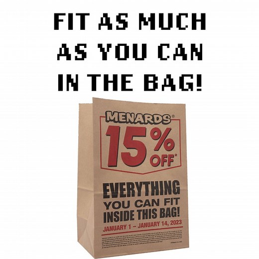 Test your packing skills in real life! The 15% Off Bag Sale ENDS TODAY - don't let the clock run out! | Menards
