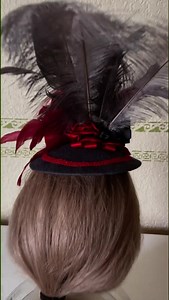 1880's Victorian/civil War Vintage Red Pin-striped, Charcoal Gray Linen Buckram Teardrop Hat - Etsy