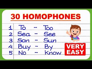 Homophones | 30 Homophones | Homophones In English | English Grammar Homophones |