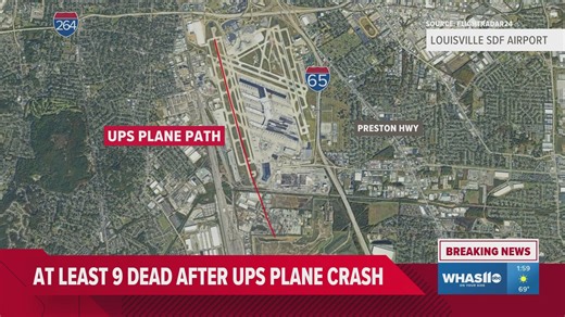 UPS plane crash: Path and map show where cargo jet went down near Louisville airport | WHAS11