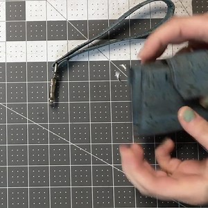 Aqua Blue Cork Wallet: Slim Vegan Bifold with Key Fob