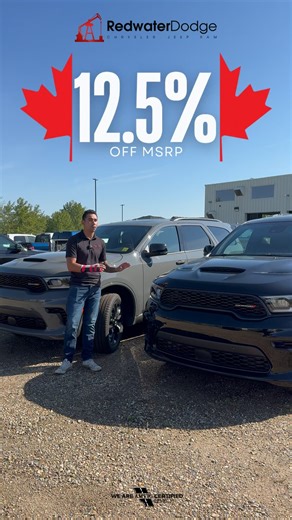 Get 12.5% off MSRP on NEW 2025 Dodge Durango models OR take advantage of 0% APR for 72 months OAC on New Dodge Durangos. Click to view available New Dodge Durangos inventory: https://www.redwaterdodge.com/new-dodge-durango-redwater-ab These Dodge Durango savings are available in Redwater, Alberta - Get a New Dodge Durango with Redwater Dodge today! Finance Rate: 0% | Term: 72 months | COB: $0 | Redwater Dodge