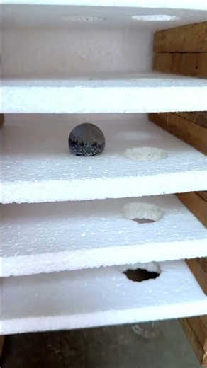 30mm Big Hot Iron Ball vs Thermocol 😱🔥 #shorts #asmr #experiment