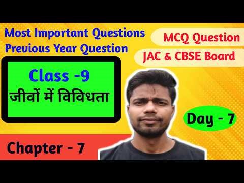 MCQ , Objective Question Class - 9 , Chapter- जीवों में विविधता ||JAC & CBSE Board ||JCERT & NCERT