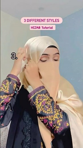 3 Different Styles |Quick Hijab Style|hijab style easy and beautiful | Silk Hijab Tutorial| #niqabi