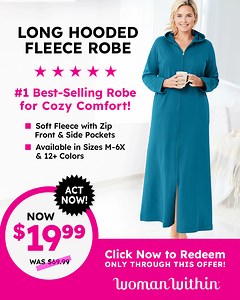 Cozy & Comfrotable! Get This #1 Best-Selling Robe for Only $19.99 Through This Special Offer. Limited Time Only! | Woman Within