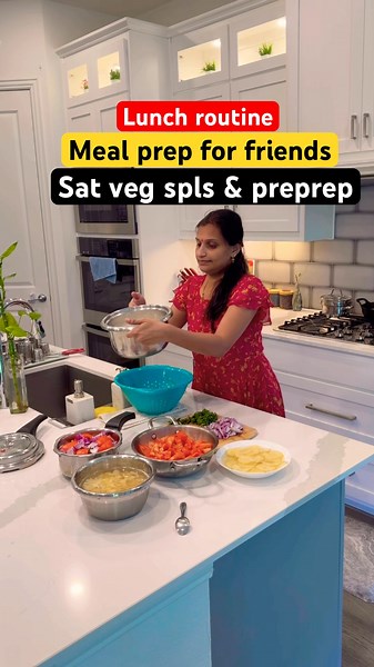 Lunch routine | Lunch pre prep for friends 🥗 vegspls easy meal 🥘 Ideas | #viral #shorts #mealprep