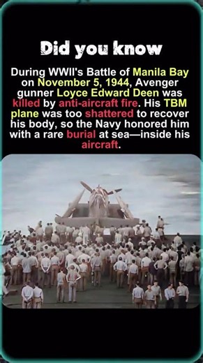 The Only WWII Pilot Buried at Sea in His Plane