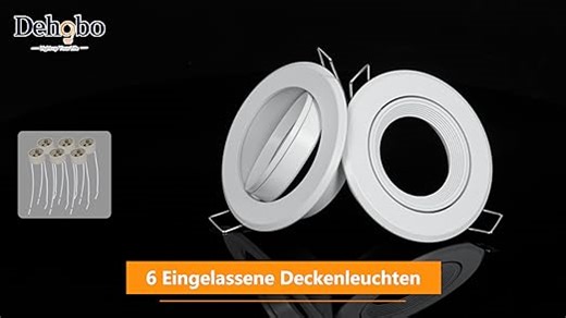 Dehobo LED Einbaustrahler Rahmen Set mit GU10 Fassung, Aluminium Einbauspots Weiß 230V, 30° Schwenkbar Einbauleuchten Deckenspots Rund für Halogen GU10 LED, Ausschnitt Ø68mm