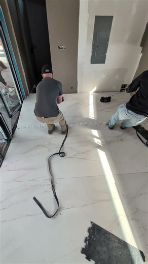 Dekton Porcelain Slab Floor Tile Install - Part 2