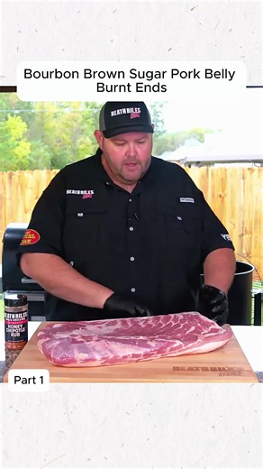 Bourbon Brown Sugar Pork Belly Burnt Ends P1#bbq #bbqtiktok #bbqfood #grill #fyp