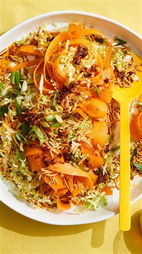 This crunchy carrot and wombok salad is built for breezy entertaining. Prep it the day before and assemble when ready to serve. #sponsored | Women's Weekly Food