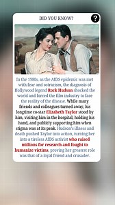 In the 1980s, as the AIDS epidemic was met with fear and widespread stigma, the diagnosis of Hollywood legend Rock Hudson stunned the world and forced the film industry to confront a reality it had long ignored. While many friends and colleagues distanced themselves, Elizabeth Taylor stood firmly by Hudson’s side. She visited him in the hospital, held his hand, and publicly supported him when compassion was rare and judgment was loud. Hudson’s illness and death deeply affected Taylor, transformi