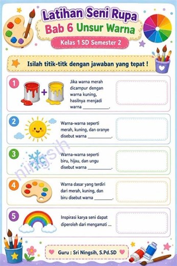 Seni Rupa Unsur Warna Kelas 1 SD #senirupa #lkpd #pembelajaranmendalam